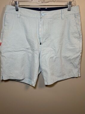 Rhone Men's Seersucker Resort Shorts Blue Stripe